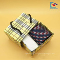 Custom Luxury portable drawer sliding gift tie packaging boxes with handle